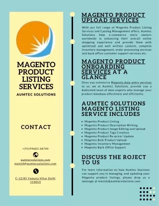 magento product upload services