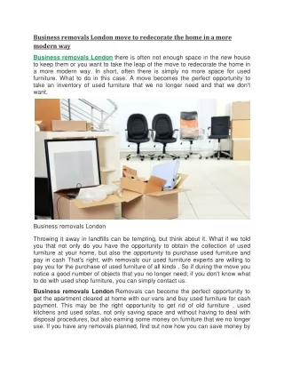 business removals london move to redecorate