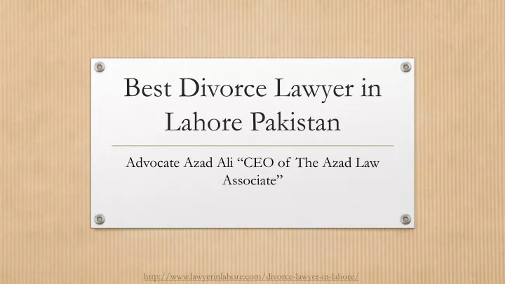 best divorce lawyer in lahore pakistan