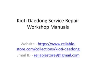 Kioti daedong service repair workshop manuals