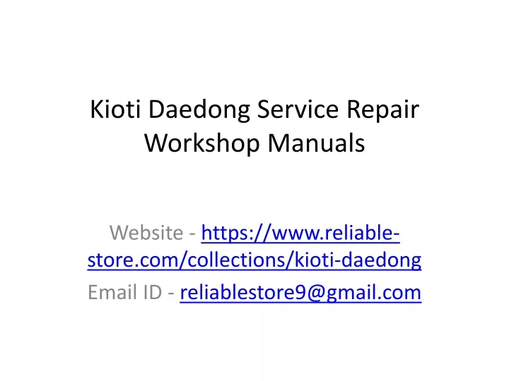 kioti daedong service repair workshop manuals