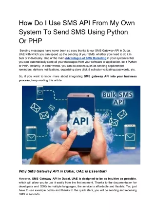 How Do I Use SMS API From My Own System To Send SMS Using Python Or PHP
