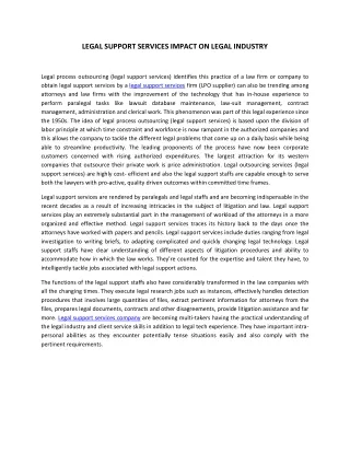 legal support services impact on legal industry