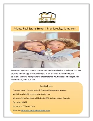Atlanta Real Estate Broker | Premierealtyatlanta.com