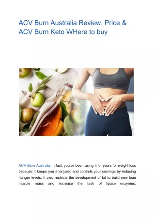 ACV Burn Australia Review, Price & ACV Burn Keto WHere to buy