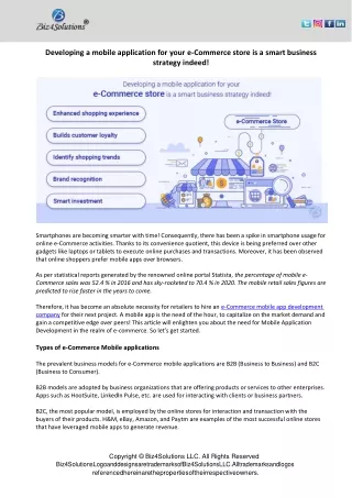 developing a mobile application for your