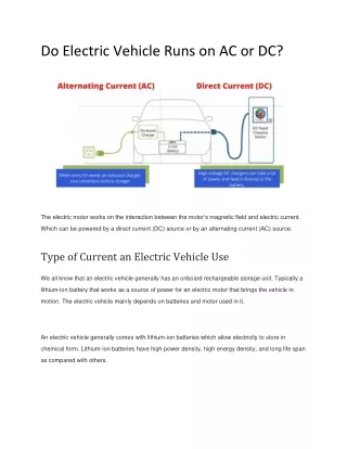 Do Electric Vehicle Runs on AC or DC?