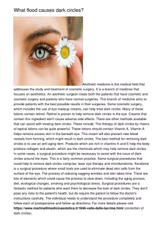 what flood causes dark circles