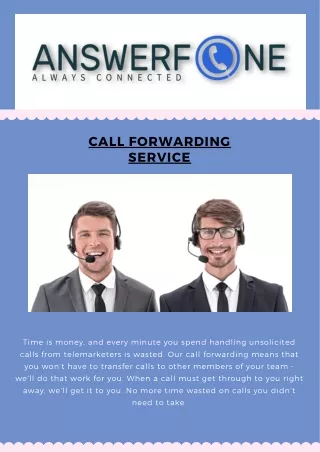 Call Forwarding Service | Answerfone