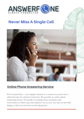 Online Phone Answering Service | Answerfone