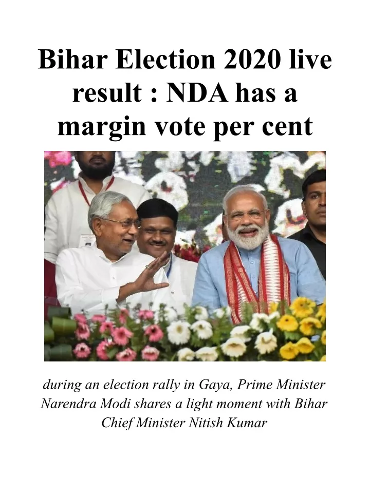 bihar election 2020 live result nda has a margin
