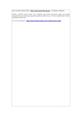 buy coroflot clone script best job portal