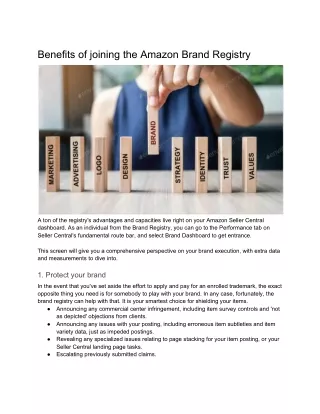 benefits of joining the amazon brand registry