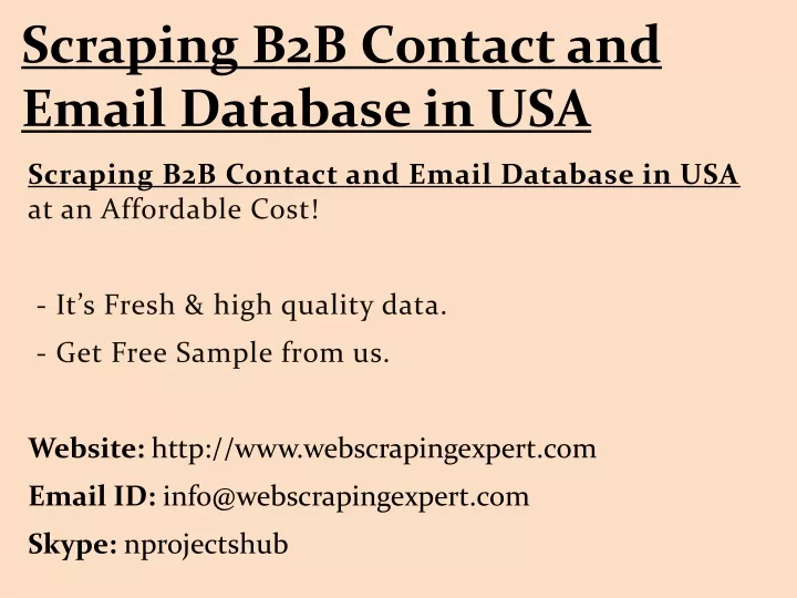 scraping b2b contact and email database in usa