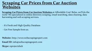 scraping car prices from car auction websites