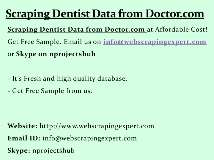 scraping dentist data from doctor com