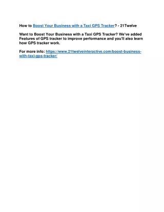 how to boost your business with a taxi