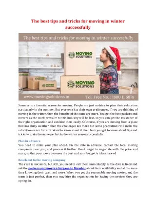 the best tips and tricks for moving in winter