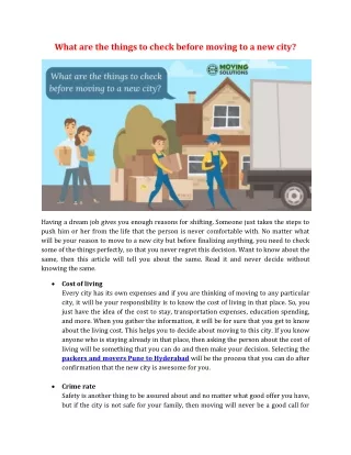 what are the things to check before moving