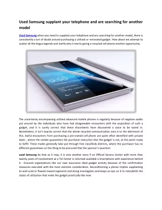 used samsung supplant your telephone