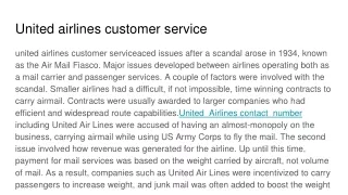 United airlines customer service