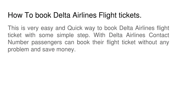 how to book delta airlines flight tickets