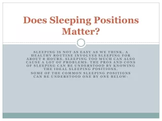 truth about the sleeping position