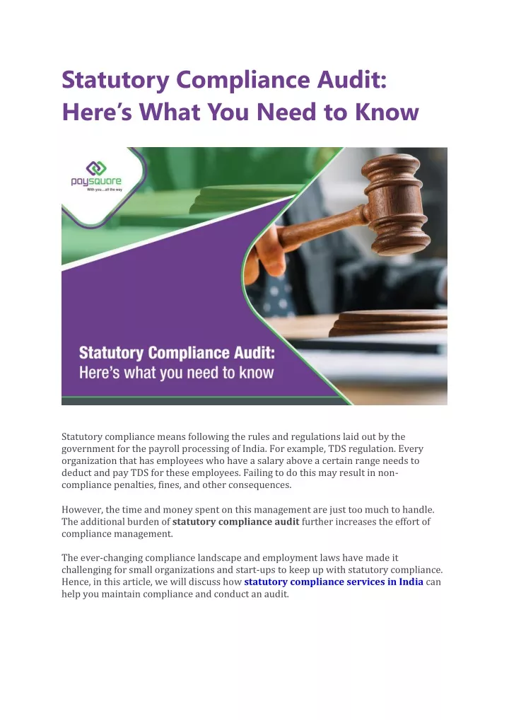 statutory compliance audit here s what you need