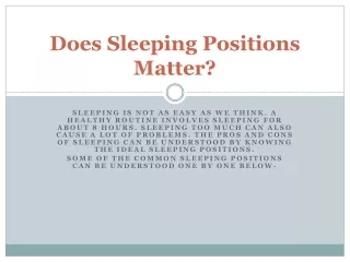 truth about the sleeping position