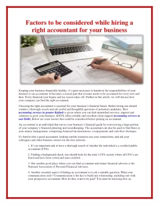 Kntx Accounting Services Provider in Delhi NCR