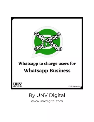 WhatsApp Business App to Charge Customers