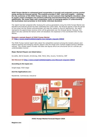 hvac pumps market to witnessed good recuperation