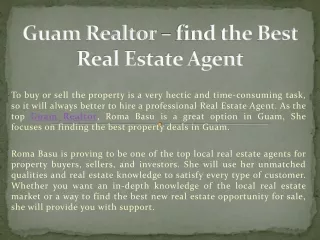 Guam Realtor – find the Best Real Estate Agent