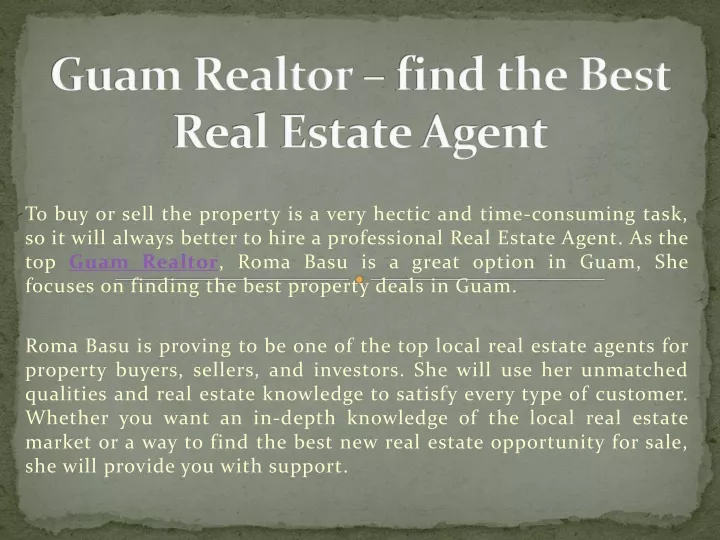 guam realtor find the best real estate agent
