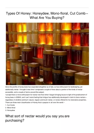 Types of Honey
