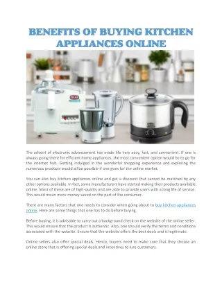 Buy kitchen appliances online