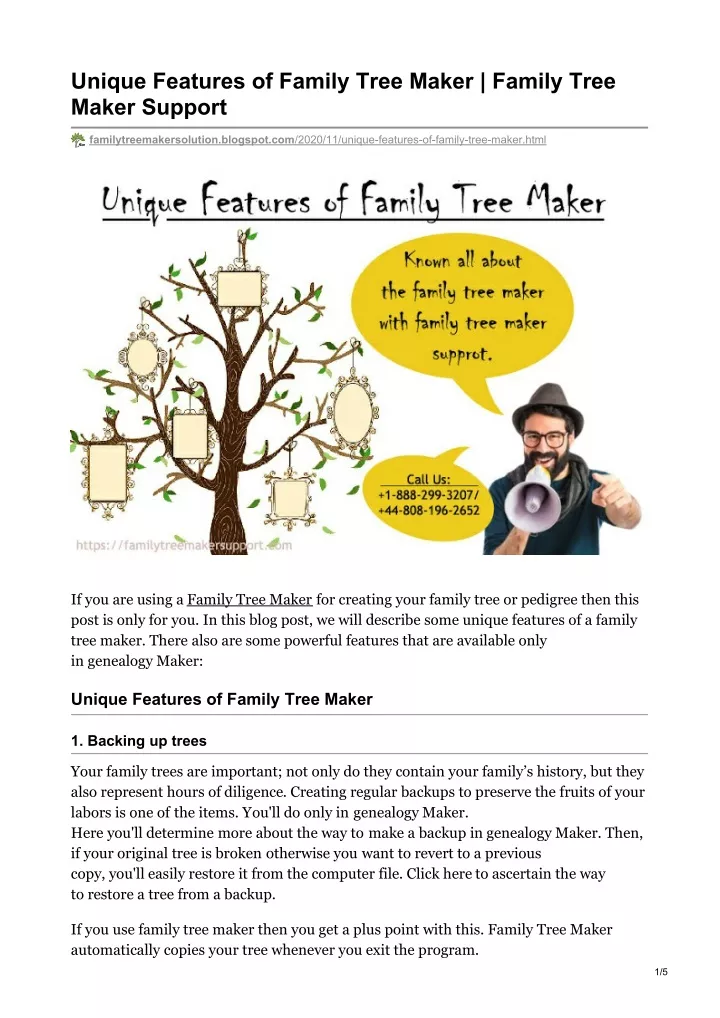 unique features of family tree maker family tree