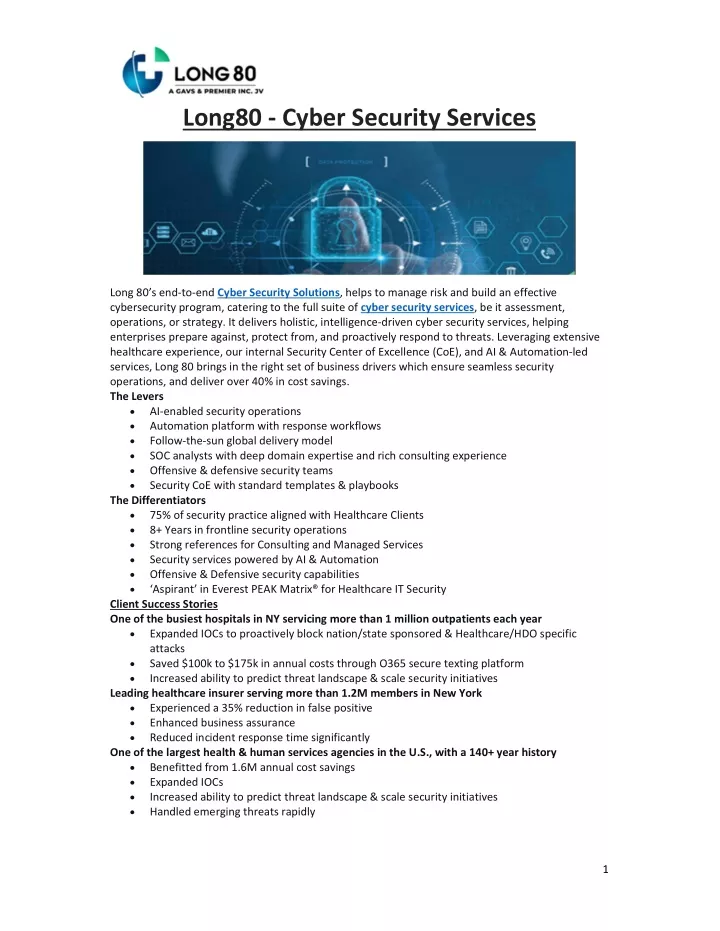 long80 cyber security services