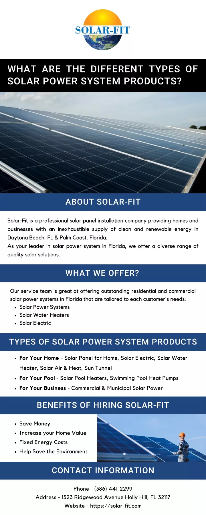 what are the different types of solar power