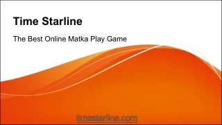 Time Starline - Online Matka Play Game