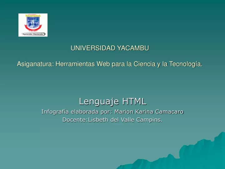 universidad yacambu asiganatura herramientas web para la ciencia y la tecnolog a