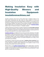 Making Insulation Easy with High-Quality Blowers and Insulation Equipment-insulationmachines.net - slide 1