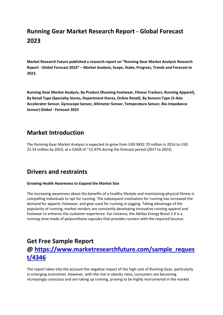 running gear market research report global