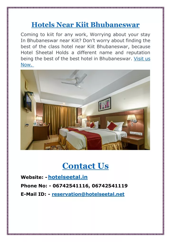 hotels near kiit bhubaneswar
