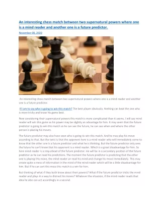 an interesting chess match between