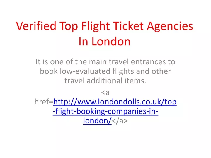 verified top flight ticket agencies in london