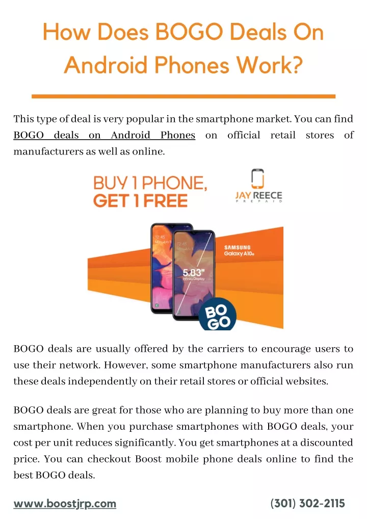 how does bogo deals on android phones work