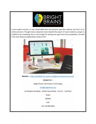 Professional Digital Marketing Service Providers | Bright Brains