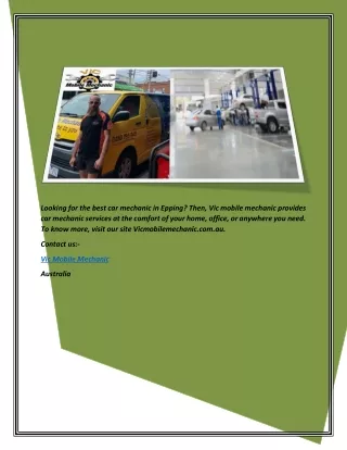 looking for the best car mechanic in epping then