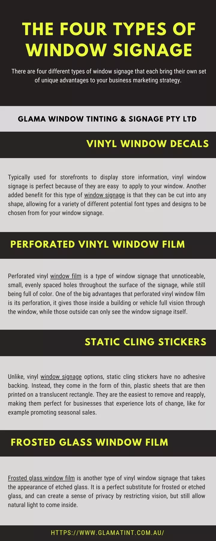 the four types of window signage